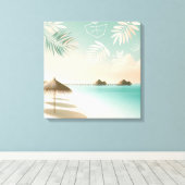 Œuvre d'art murale de plage tropicale - Impression (Insitu (Plancher de Bois))