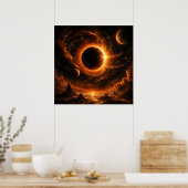 Œuvre d'art murale Éclipse spatiale, Impression de (Cuisine)