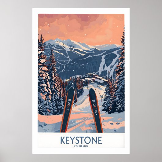 Œuvre d'art murale Keystone - Affiche de ski Color (Devant)