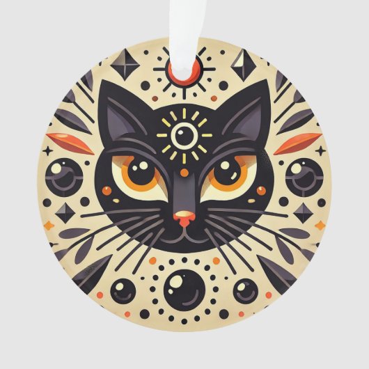 Œuvre d'art mystique d'un chat noir (devant)