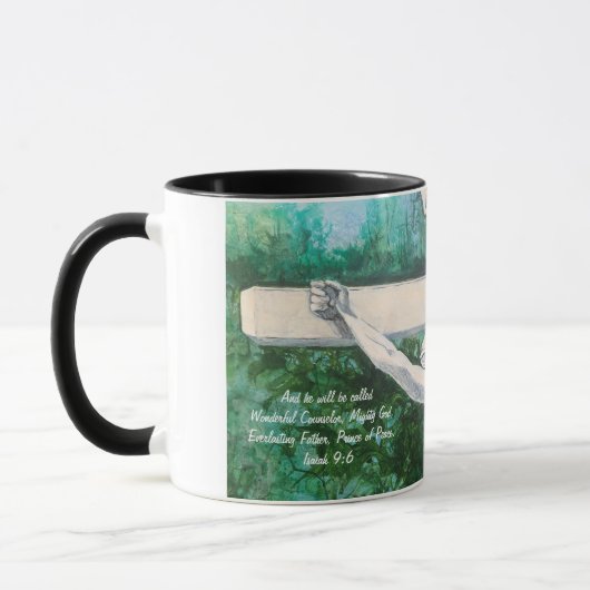 OEuvre d'art originale Noël Isaiah 9:6 Mug (Gauche)