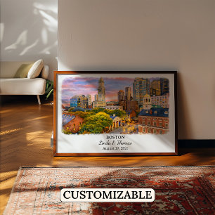 Œuvre d'art personnalisée sur Boston, Affiche du M