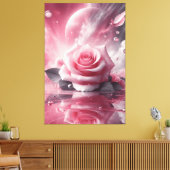 Œuvre d'art sur toile de fleur rose (Insitu(Salon))