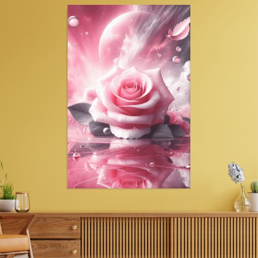 Œuvre d'art sur toile de fleur rose (Insitu(Salon))