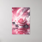 Œuvre d'art sur toile de fleur rose (Recto)