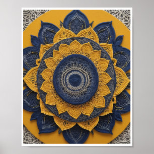 OEuvre de mandala en Bohême Poster Décor Salle Wal