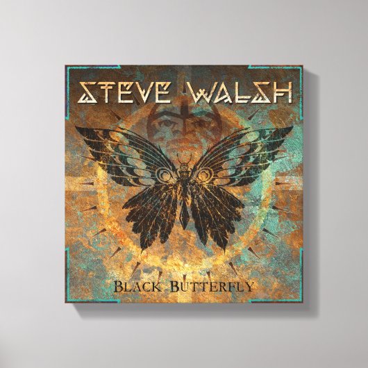 Oeuvre de papillon noir sur toile (Recto)