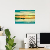 Oeuvre de pêche Sunrise Simple | Poster (Bureau à domicile)