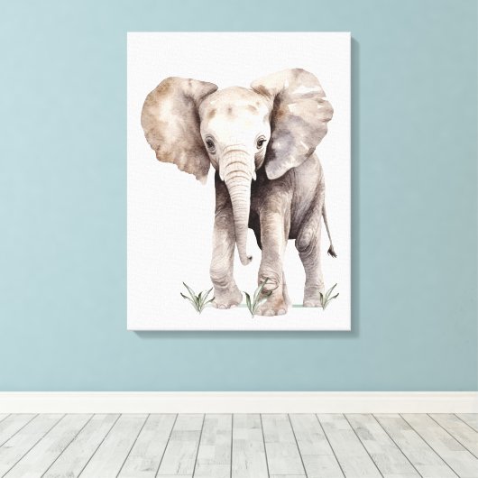 Oeuvre d'éléphant en toile (Insitu (Plancher de Bois))