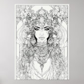 OEuvre en noir et blanc pour affiche murale (Devant)