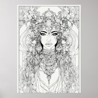 OEuvre en noir et blanc pour affiche murale