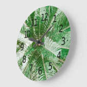 Oeuvre Feuille simple et verte | Horloge murale (Angle)