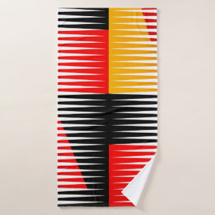 OEuvre rouge, noire et jaune