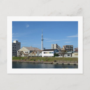 Oever van de Kyu-Nakagawa-rivier, Tokio Briefkaart