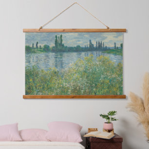 Oevers van de Seine door Claude Monet Hangend Wandkleed