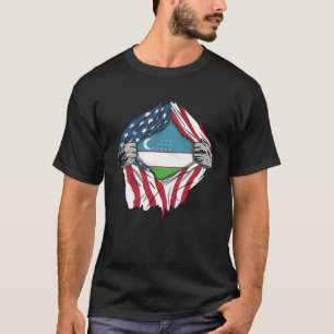 Oezbeeks bloed in mij Oezbekistan vlag T-shirt