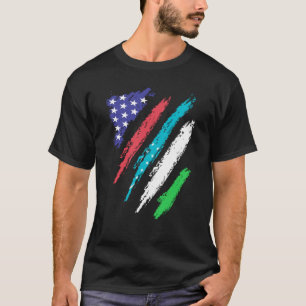 Oezbeekse Amerikaanse Patriot Grown Heart Vlag Str T-shirt