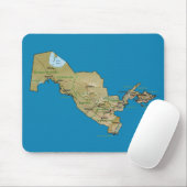 Oezbeekse kaart Mousepad Muismat (Met muis)