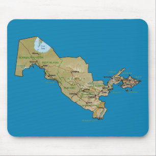 Oezbeekse kaart Mousepad Muismat