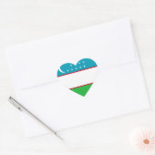 Oezbeekse vlag hart sticker (Envelop)