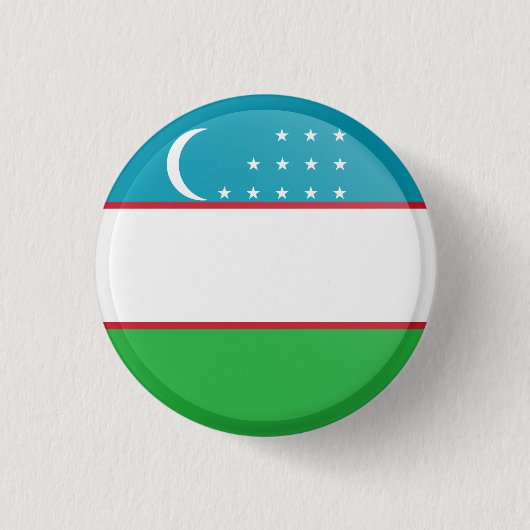 Oezbeekse vlag ronde button 3,2 cm (Voorkant)