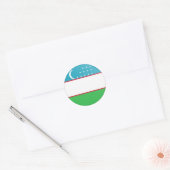 Oezbeekse vlag ronde sticker (Envelop)