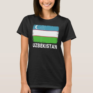 Oezbeekse vlag steunt Oezbeekse bevolking Vrouwen T-shirt