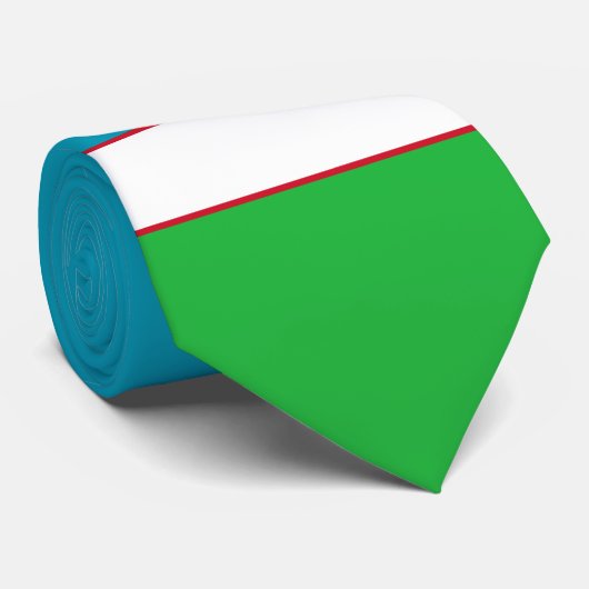 Oezbeekse vlag stropdas (Opgerold)