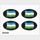Oezbeekse vlaggen ovale sticker (Vel)
