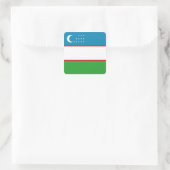 Oezbeekse vlaggen vierkante sticker (Tas)