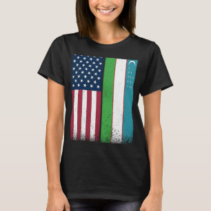 Oezbekistan Amerikaanse vlaggen Trots VS Oezbekist T-shirt