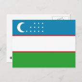 Oezbekistan Briefkaart van de vlag (Voorkant / Achterkant)