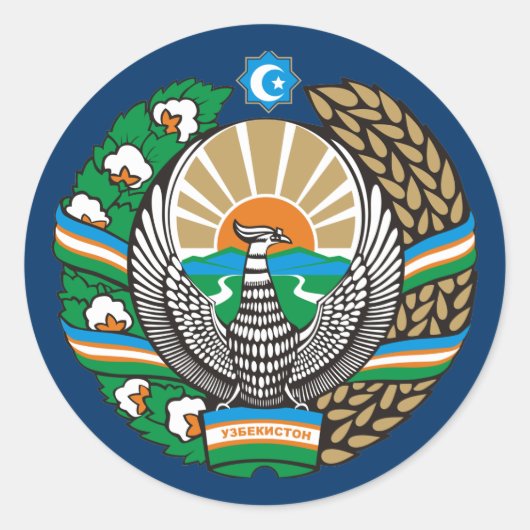 "Oezbekistan COA" Ronde Sticker (Voorkant)