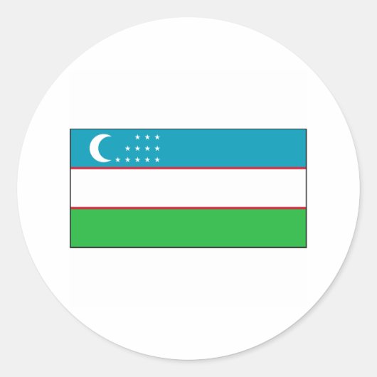 Oezbekistan FLAG International Ronde Sticker (Voorkant)