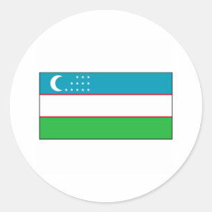 Oezbekistan FLAG International Ronde Sticker