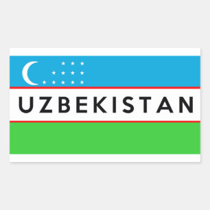 oezbekistan - land - vlag naam rechthoekige sticker