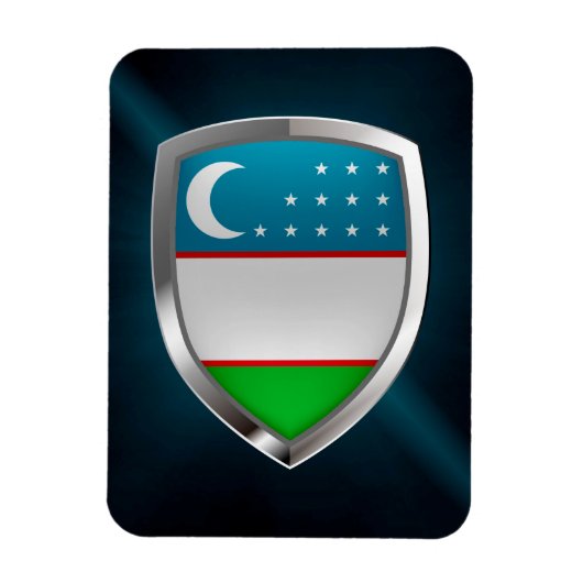 Oezbekistan Metallic Emblem Magneet (Verticaal)