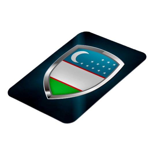 Oezbekistan Metallic Emblem Magneet (Linkerzijde)