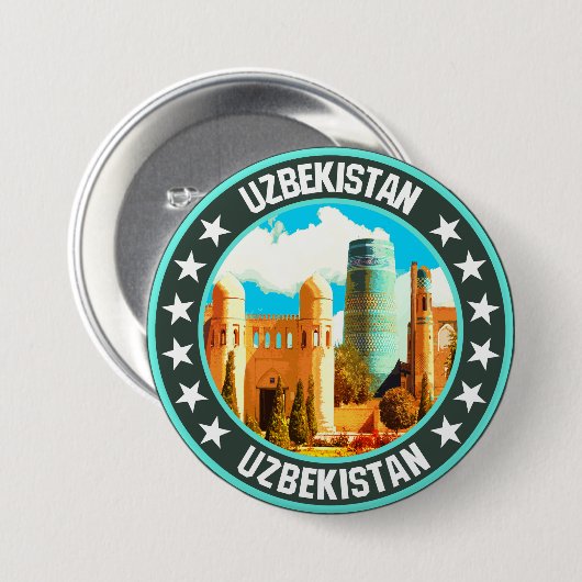 Oezbekistan Ronde Button 7,6 Cm (Voorkant /achterkant)