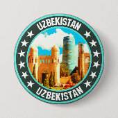 Oezbekistan Ronde Button 7,6 Cm (Voorkant)