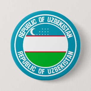 Oezbekistan - Ronde Embleem Button 7,6 Cm