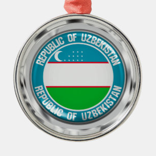 Oezbekistan - Ronde Embleem Metalen Ornament