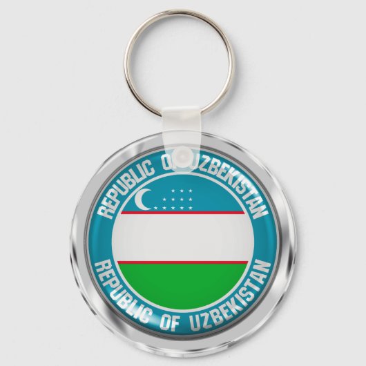 Oezbekistan - Ronde Embleem Sleutelhanger (Voorkant)