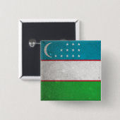 Oezbekistan Vierkante Button 5,1 Cm (Voorkant /achterkant)