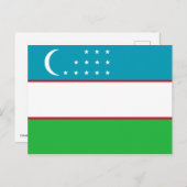 Oezbekistan vlag briefkaart (Voorkant / Achterkant)