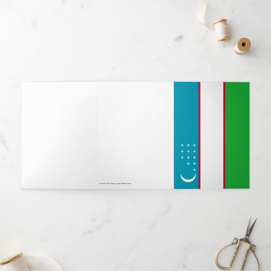 Oezbekistan vlag drieluik kaart (Buitenkant)