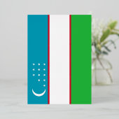 Oezbekistan vlag folie uitnodiging (Staand Voorkant)
