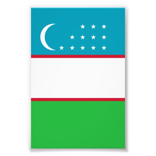 Oezbekistan vlag foto afdruk (Voorkant)