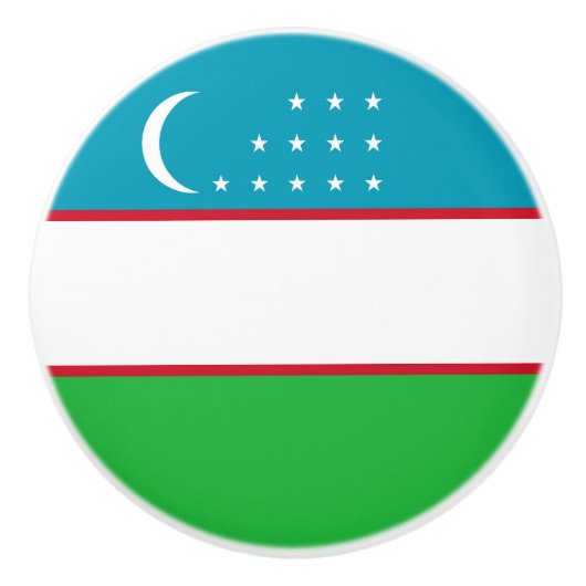 Oezbekistan vlag keramische knop (Voorkant)
