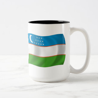 Oezbekistan Vlag Mokkel Tweekleurige Koffiemok